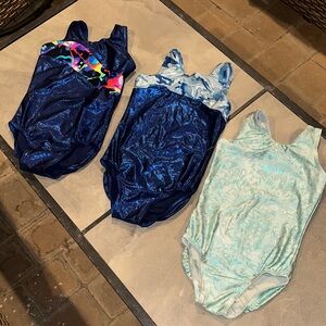 3 Kids one piece gymnastic leotards